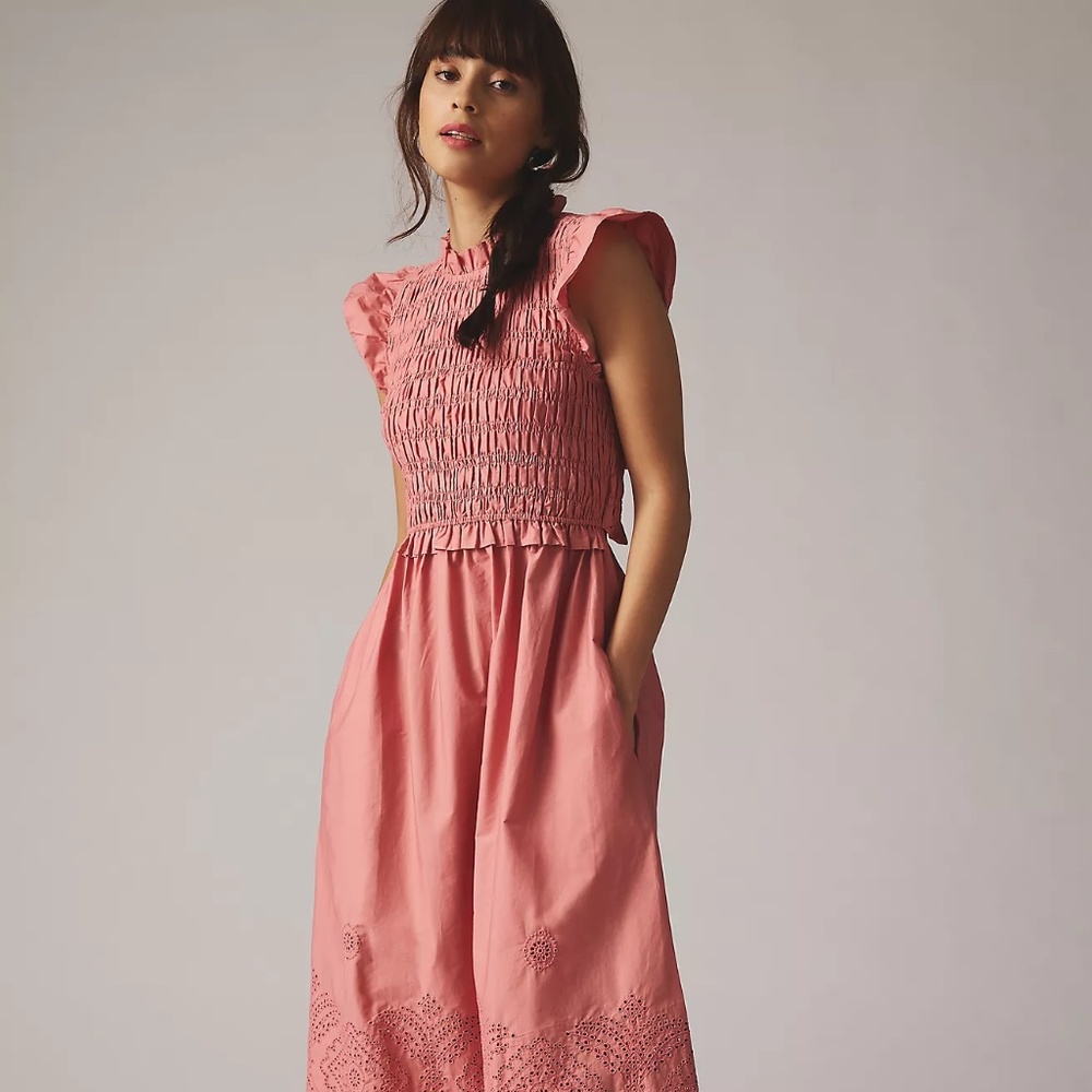 ANTHROPOLOGIE MOON RIVER FLUTTER SLEEVE DRESS M $168